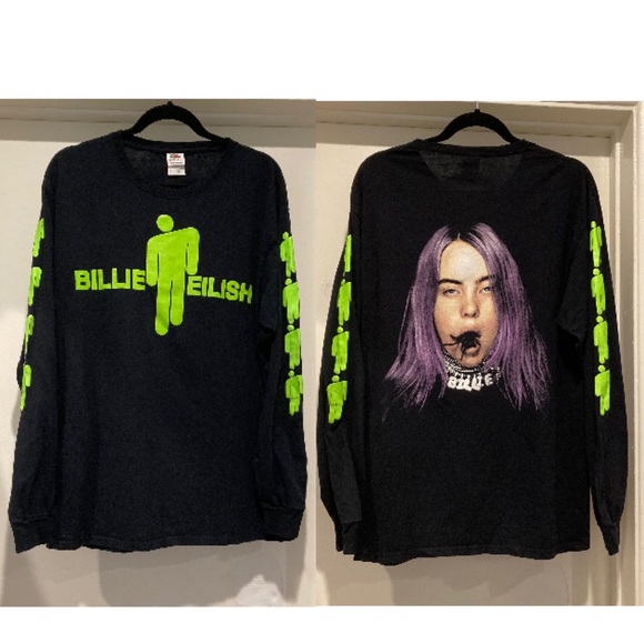 Billie Eilish World Tour 2019 Tarantula Blohsh Long Sleeve Rare Double Sided